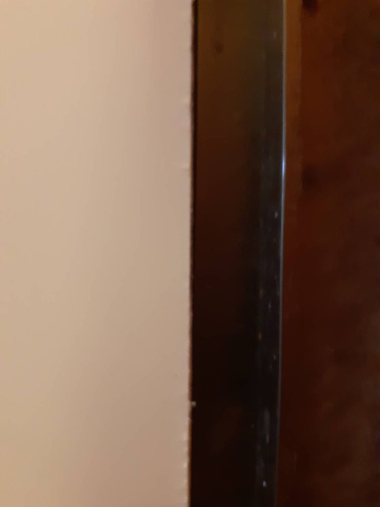 浴室折戸の枠についたカビ